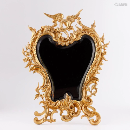 French gilt bronze Buduar mirror