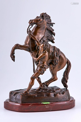 Pair of 19th Century “Cheval de Marly horse and Temper”