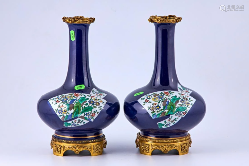 Pair of antique porcelain vases