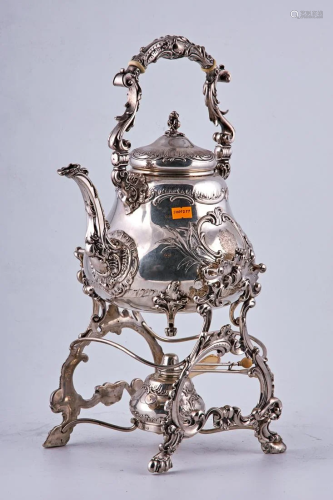 Antique silver water kettle
