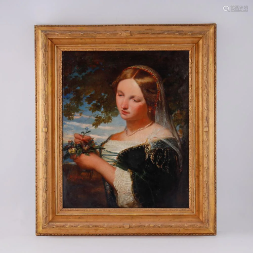Carl Timoleon von Neff painting portraing a lady
