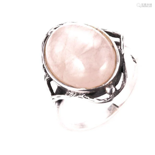 NO RESERVE PRICE Art Nouveau Pink Quartz Ring