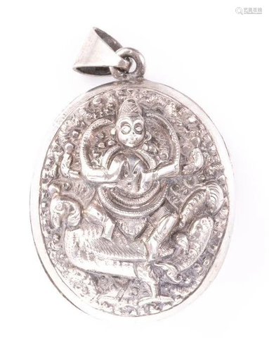 NO RESERVE PRICE Silver Hindu Deity Locket Pendant