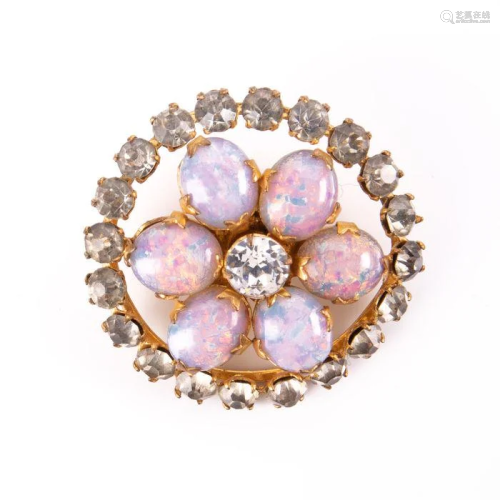 NO RESERVE PRICE 1940s New York Faux Opal Brooch