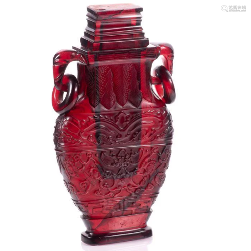 NO RESERVE PRICE Chinese Bakelite Elephant Vase