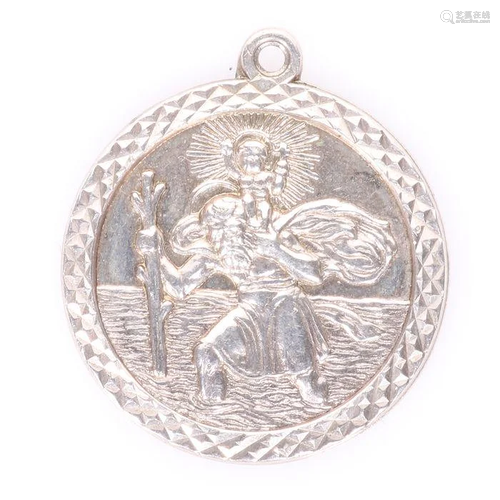 NO RESERVE PRICE St Christopher Silver Pendant