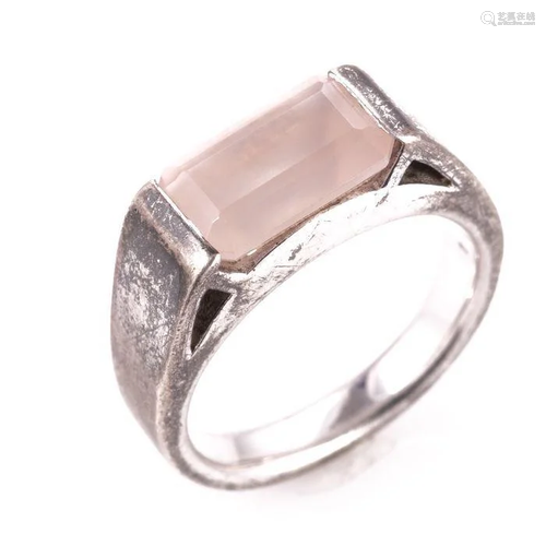 NO RESERVE PRICE Pink Quartz Silver Ring