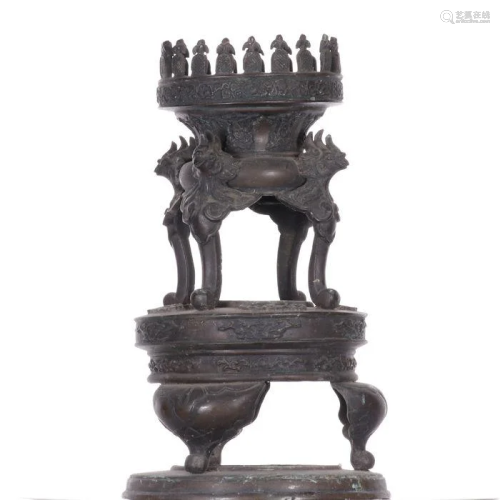 NO RESERVE PRICE Japanese Temple Bronze Altar Piece