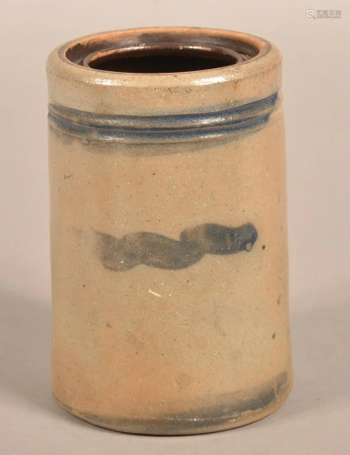Western PA 19th Century Stoneware Canning Jar.