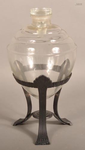 Antique Colorless Glass Apothecary Jar.