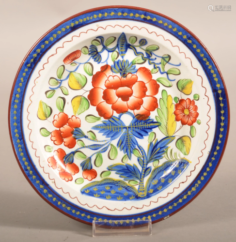 Gaudy Dutch Soft Paste China Carnation Pattern Plate.