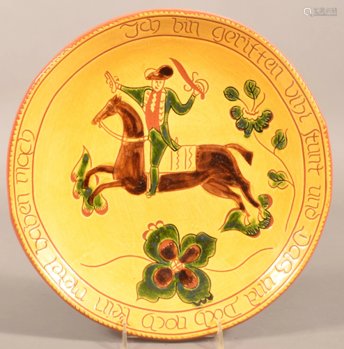 1999 Breininger Redware Sgrafitto Decorated Charger.