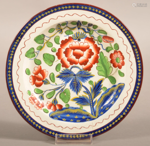 Gaudy Dutch Soft Paste China Carnation Pattern Plate.