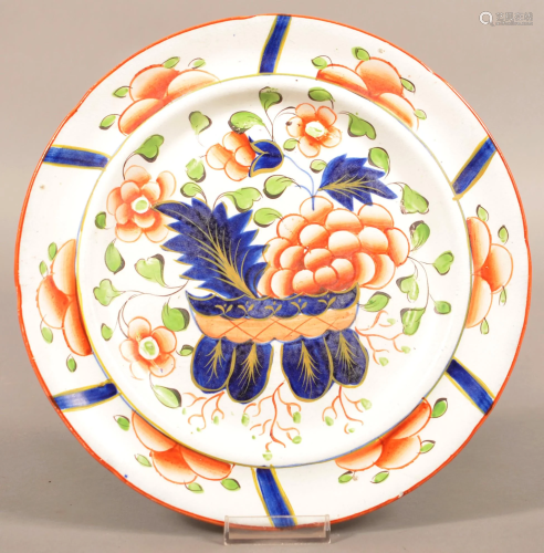 Gaudy Dutch Soft Paste China War Bonnet Pattern Plate.