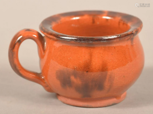 PA 19th Century Miniature Redware Chamber Pot.