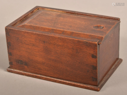 Pennsylvania 19th Century Walnut Slide-Lid Spice Box.
