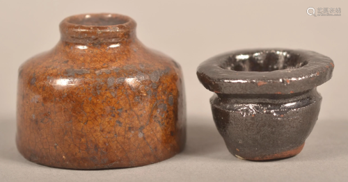 Two PA 19th Century Glazed Redware Miniatures.