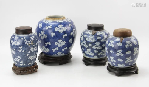 19thC Chinese Ginger Jars on Stands