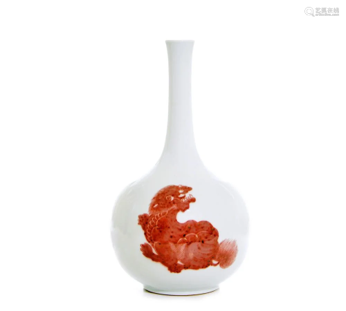A Fine Chinese Copper-Red Bottle Vase