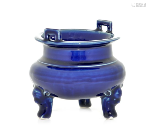 A Rare Chinese Blue Incense Burner