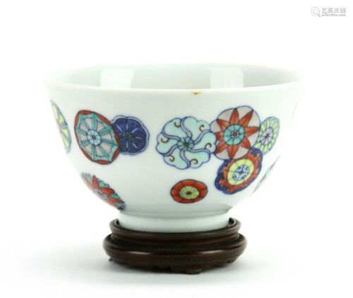 Chinese Doucai Glazed Porcelain Cup