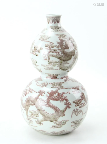 Blue and Red Double Glazed Vase Qianlong