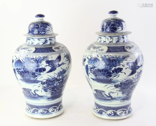 Covered Jars Pair