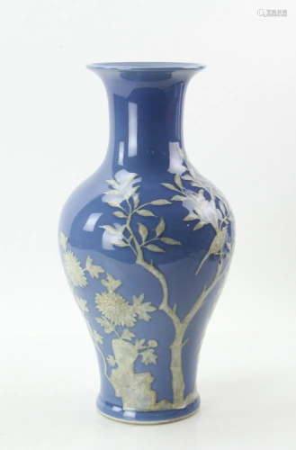 Chinese Blue and White Vase Qianlong
