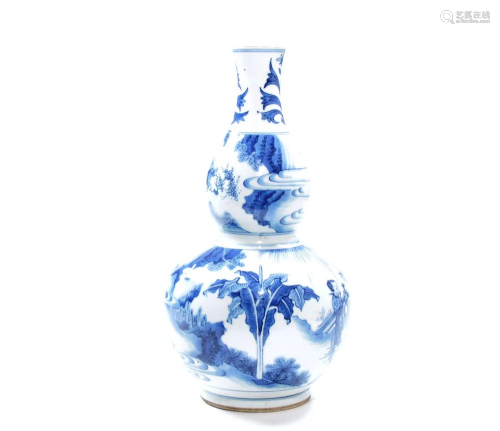 Fine Chinese Blue and White Gourd Porcelain Vase