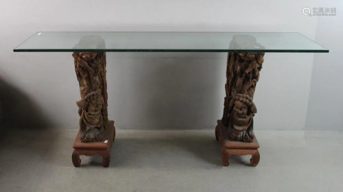 Pair of Antique Southeast Asian Carvings