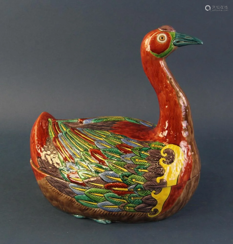 Chinese Porcelain Covered Goose