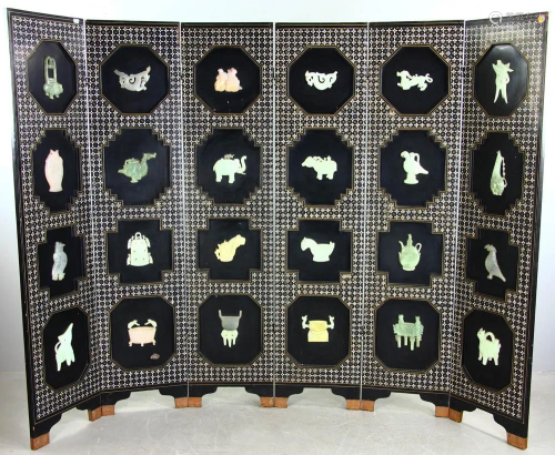 Early 20thC Chinese Six Piece Screen