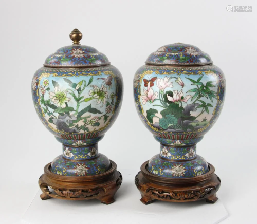 Chinese Cloisonne Urns