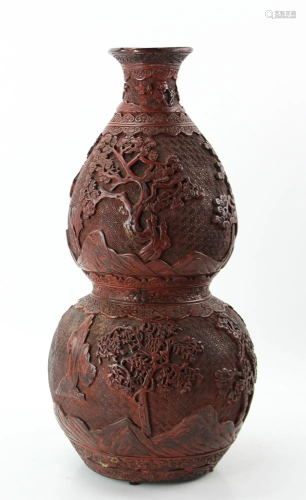 Large Red Lacquer Vase