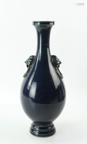 Chinese Blue Glazed Vase Jiajing Mark