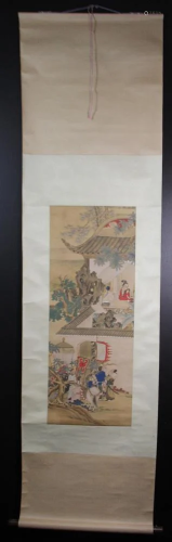 A Chinese Scroll Of Watercolor Painting