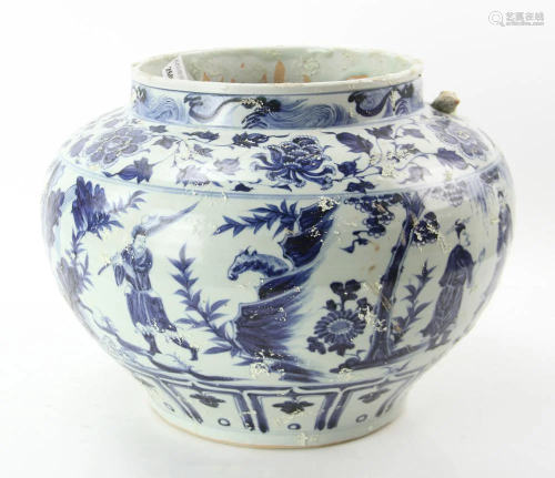 Large Chinese Blue and White Jar 20thC