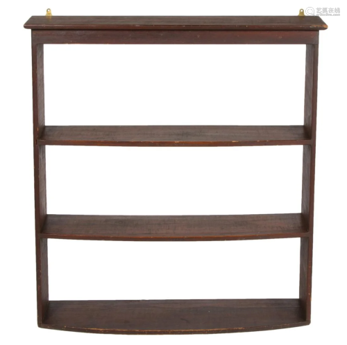 NEW ENGLAND PINE SWELL-FRONT HANGING SHELF