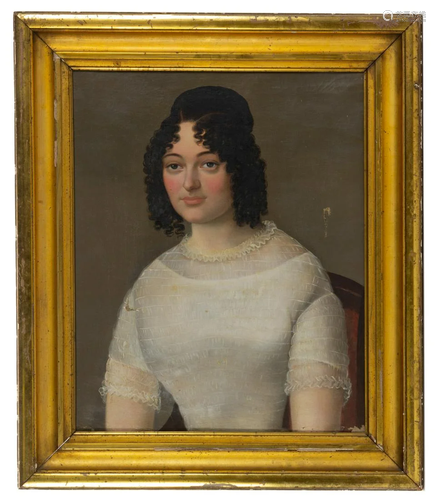 AMERICAN SCHOOL (19TH CENTURY) FOLK ART PORTRAIT