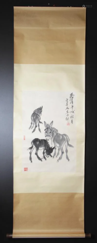 A Chinese Scroll Of Watercolor Painting