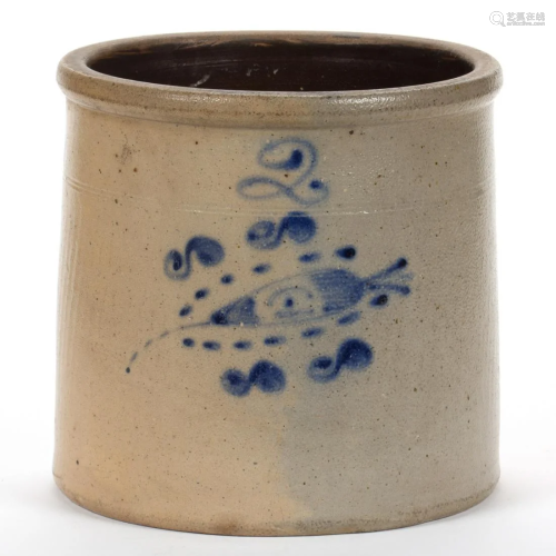 OHIO DECORATED STONEWARE CROCK