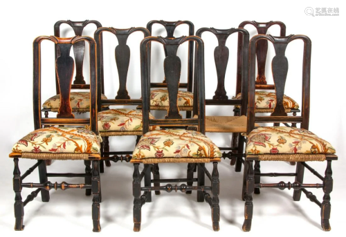 NEW ENGLAND QUEEN ANNE SIDE CHAIRS, NEAR-MATCHI…