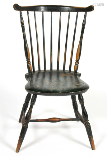 NEW ENGLAND PAINTED FAN-BACK WINDSOR SIDE CHAIR