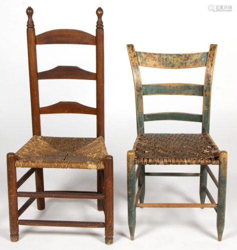 ASSORTED AMERICAN COUNTRY SIDE CHAIRS, LOT OF TWO
