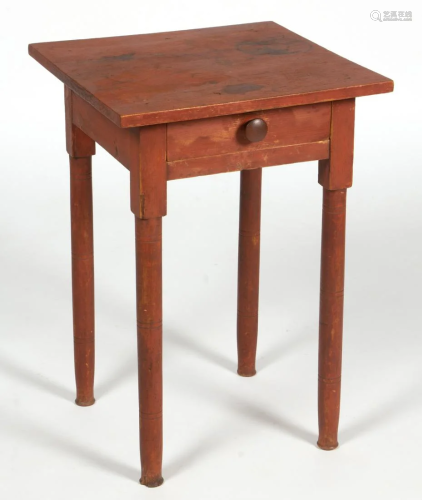 NEW ENGLAND RED-WASHED PINE STAND TABLE