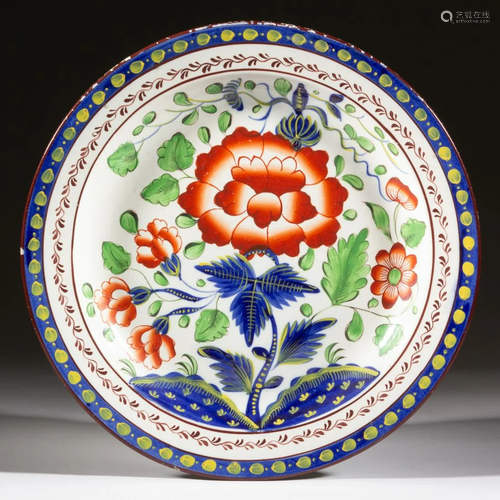 ENGLISH GAUDY DUTCH CERAMIC PLATE