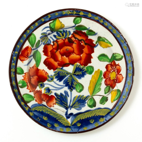 ENGLISH GAUDY DUTCH CERAMIC CUP PLATE