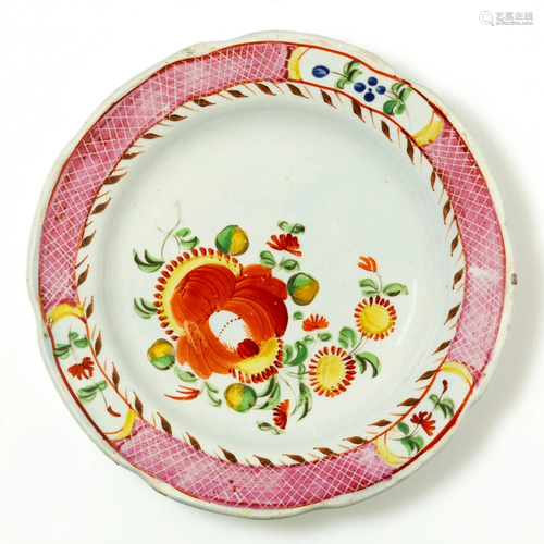 ENGLISH HAND-PAINTED KING'S ROSE CERAMIC CUP PLATES,