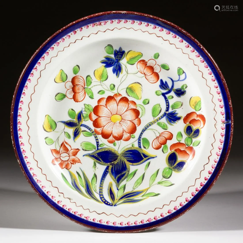 ENGLISH GAUDY DUTCH CERAMIC PLATE