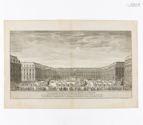 LARGE PARISIAN ENGRAVING OF PLACE VENDOME, 1751